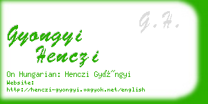 gyongyi henczi business card